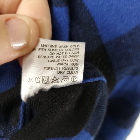 Design in Italy Luxury Boys Blue/Black Plaid Long Slv Button Up Sz 4-5T - Picture 9 of 11